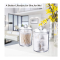 Qtip Dispenser Apothecary Jars Bathroom - Qtip Holder Storage Canister Clear Plastic Acrylic Jar for Cotton Ball,Cotton Swab,